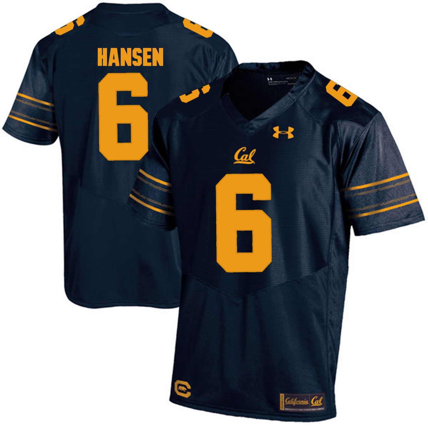 Men California Golden Bears #6 Chad Hansen Dark blue Customized NCAA Jerseys->customized ncaa jersey->Custom Jersey